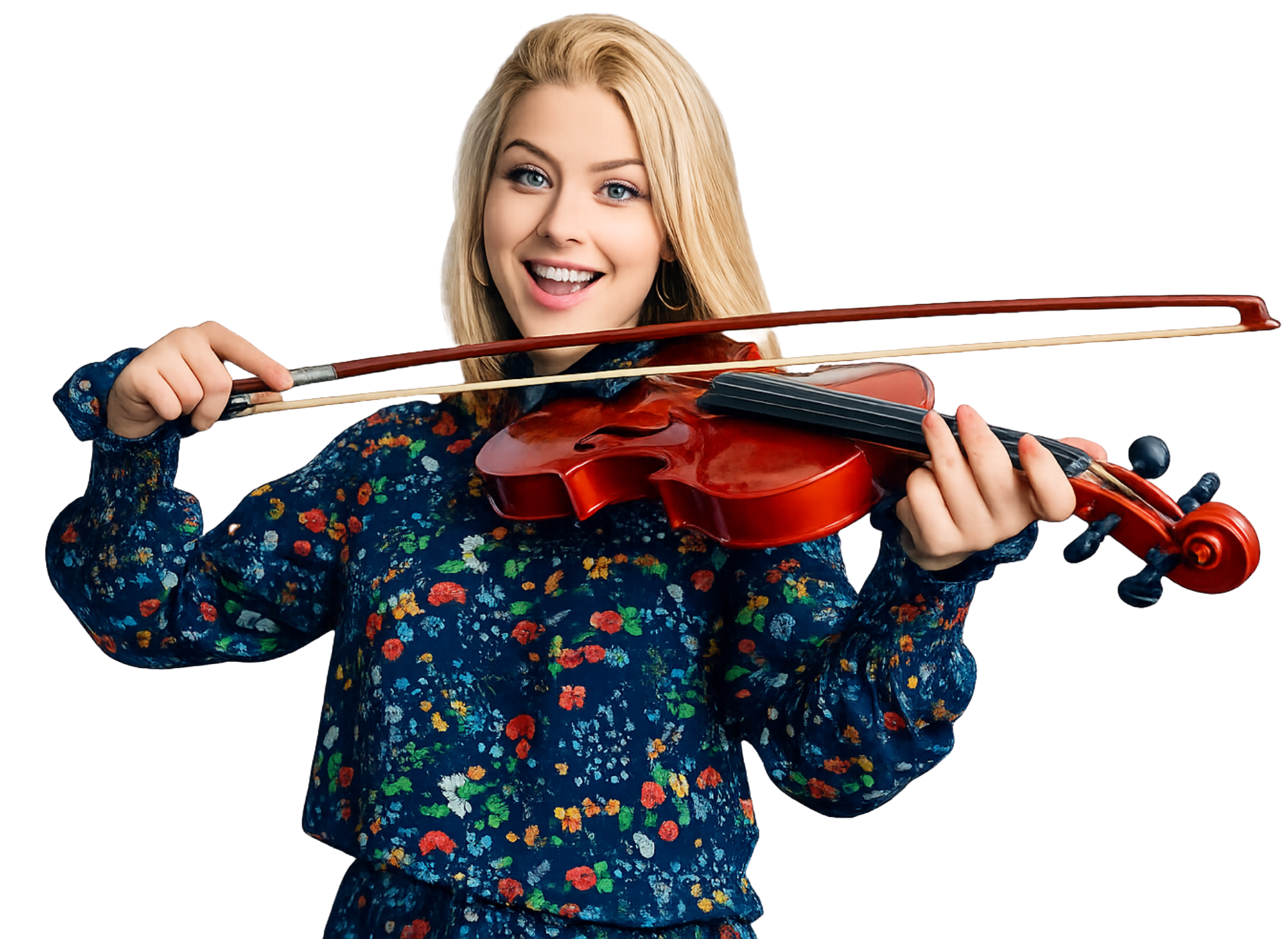 Violinist playing with Tom's Violin Pickup